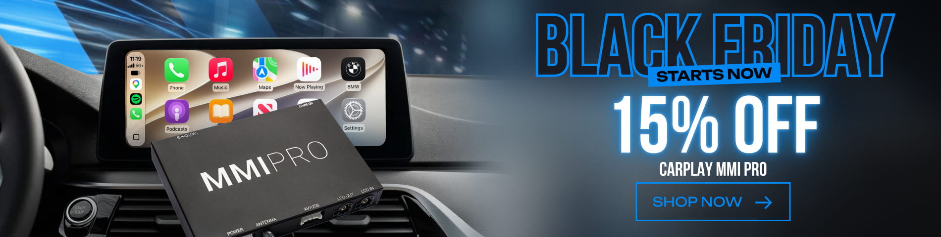 Black Friday starts now: 15% off CarPlay MMI Pro